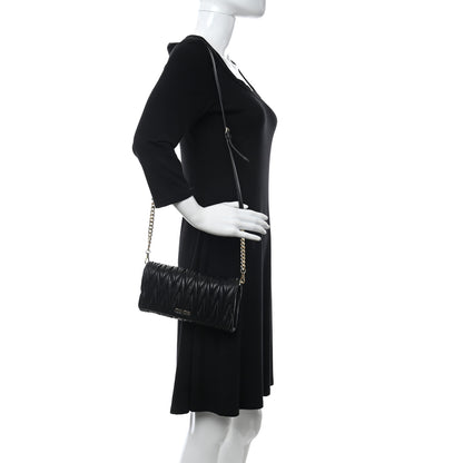 Miu Miu Nappa Matelasse Flap Clutch Black 2 of 9