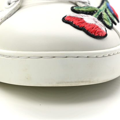 Gucci Calfskin Web Floral Embroidered Womens Ace Sneakers 39 White 10 of 11
