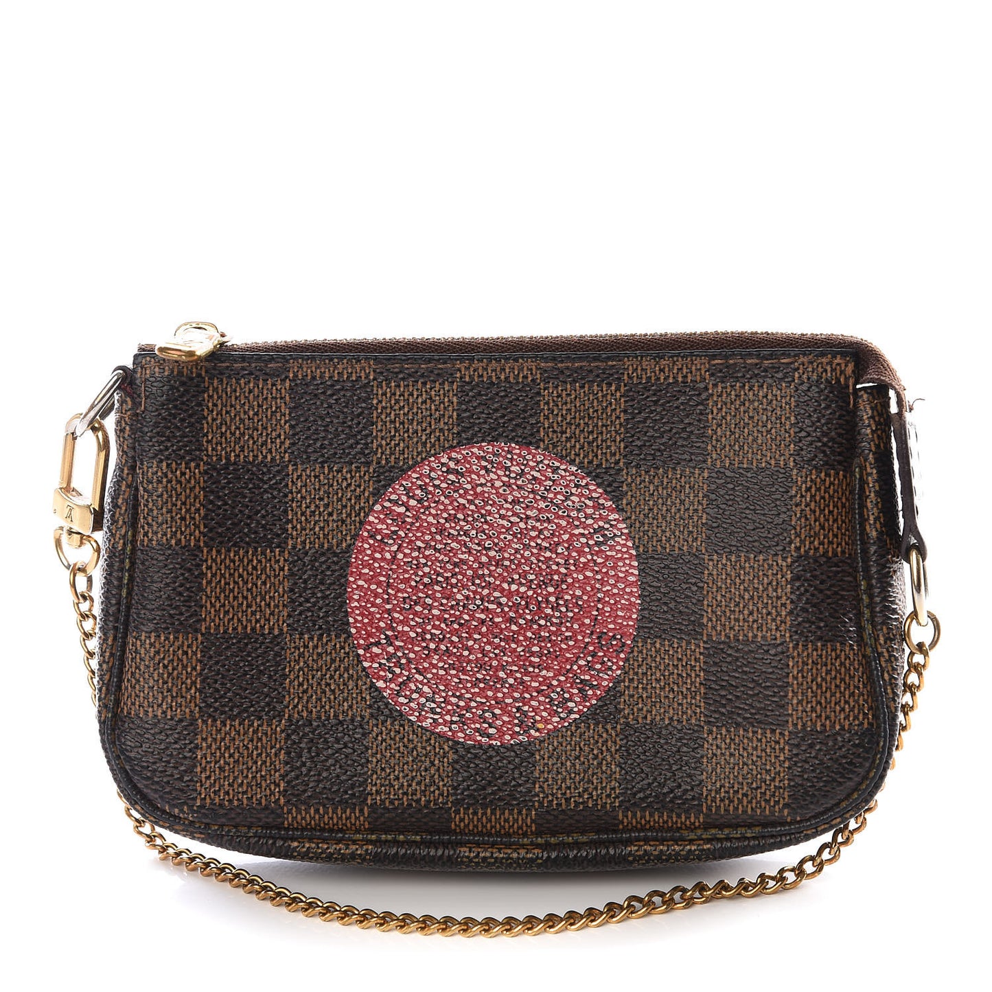 Damier Ebene Complice Trunks and Bags Mini Pochette Accessories Red