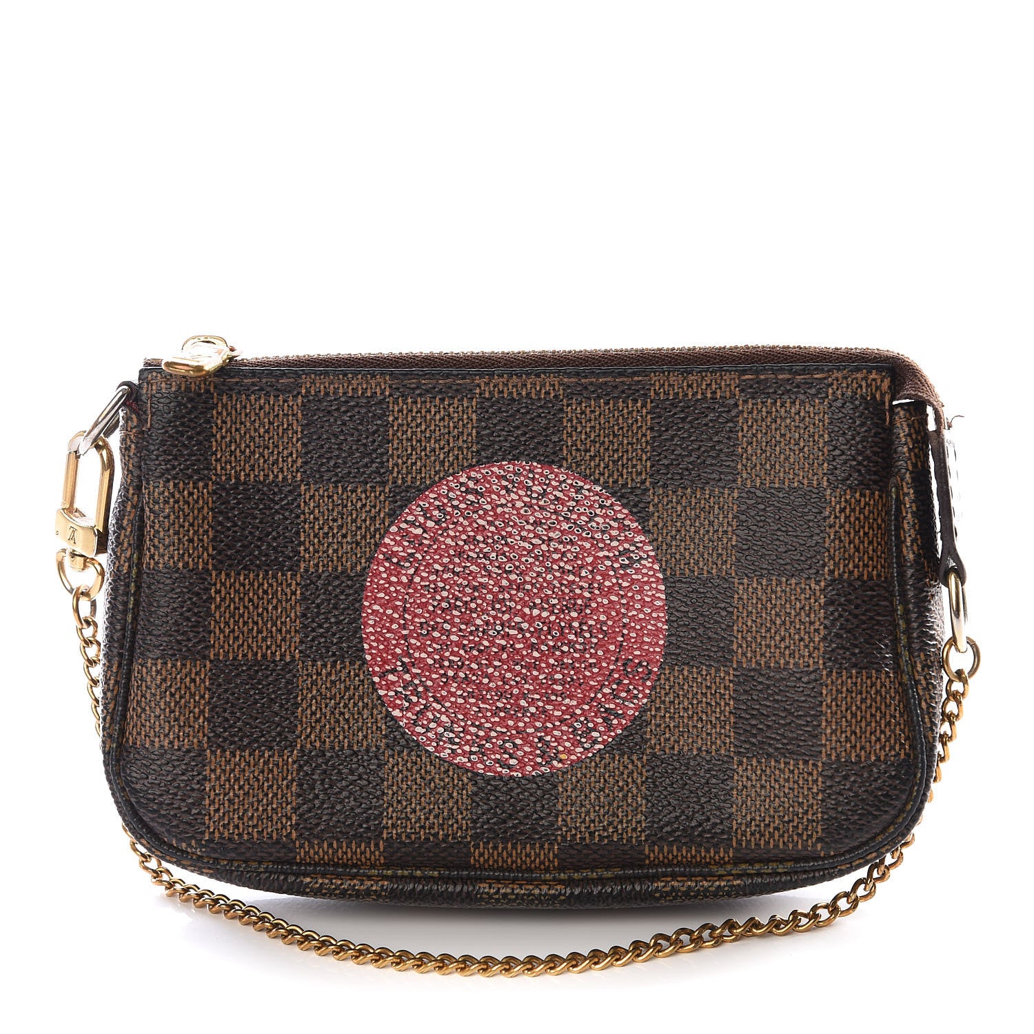 Louis Vuitton Damier Ebene Complice Trunks and Bags Mini Pochette Accessories Red 1 of 8