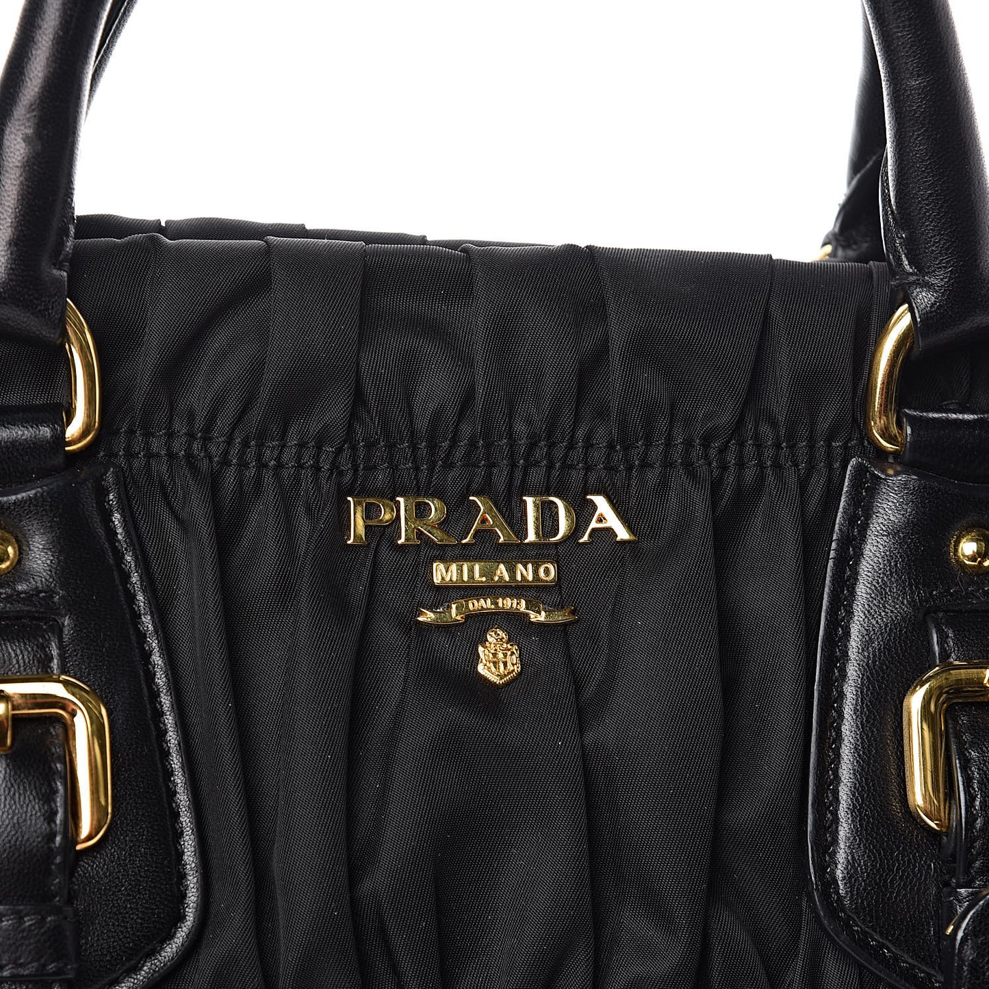 Tessuto Nylon Gaufre Shopping Satchel Black
