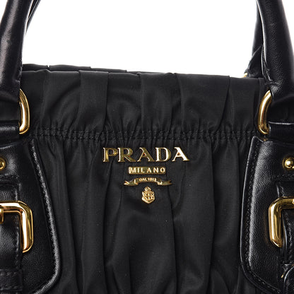 Prada Tessuto Nylon Gaufre Shopping Satchel Black 9 of 9