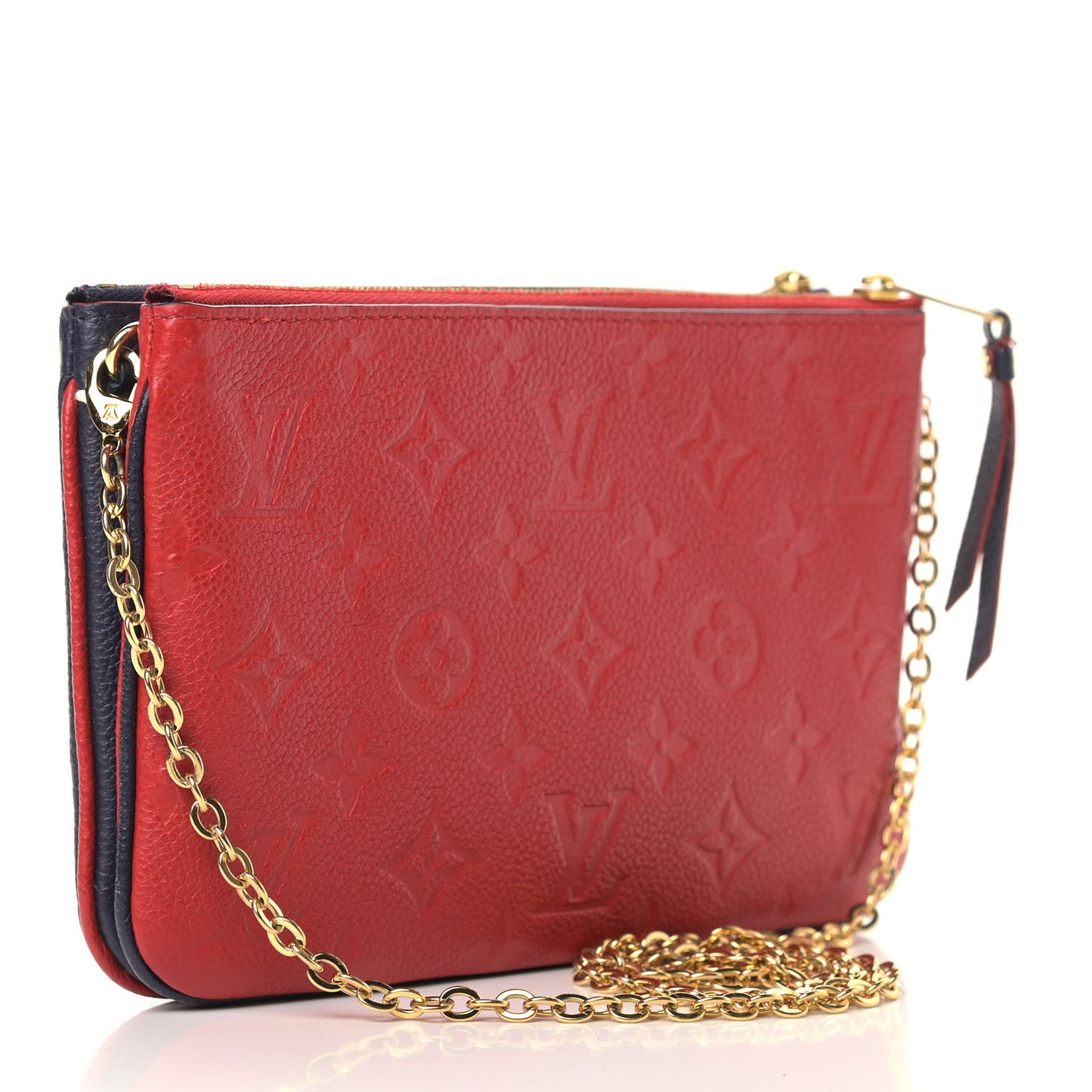 Empreinte Double Zip Pochette Marine Rouge