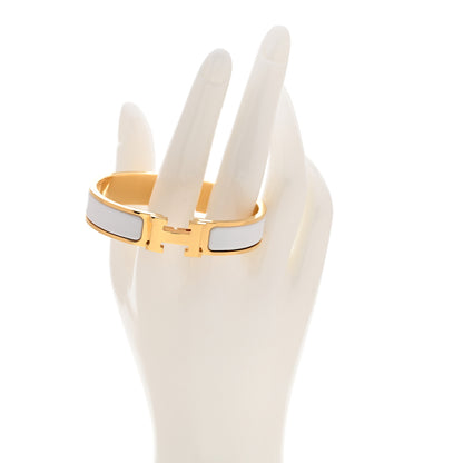 Hermes Enamel Narrow Clic Clac H Bracelet PM White 2 of 7