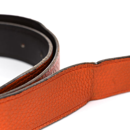 Hermes Box Togo 32mm H Belt 90 Black Orange 16 of 18