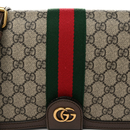 Gucci GG Supreme Monogram Web Ophidia Flap Messenger Bag Beige New Acero 10 of 12