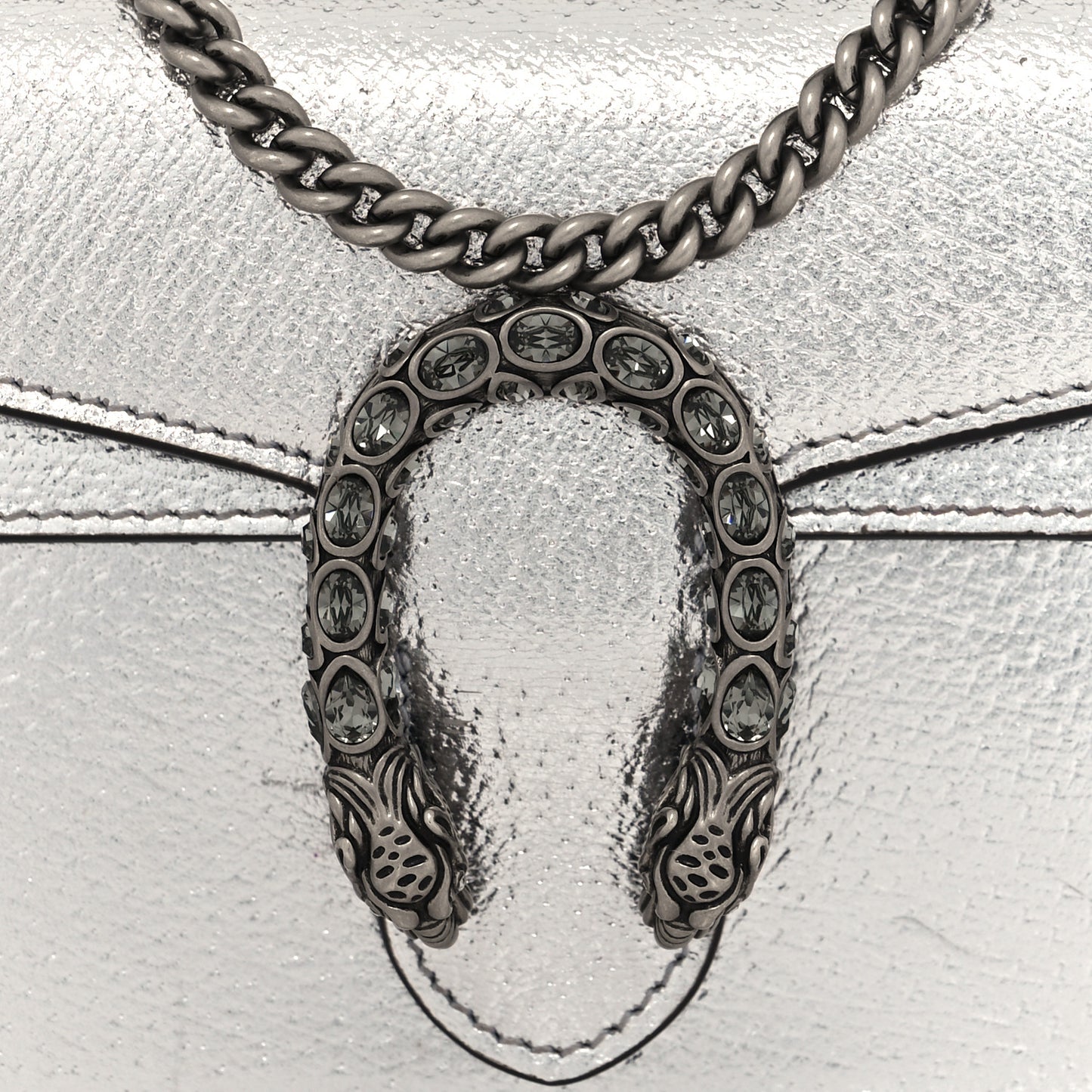 Metallic Calfskin Super Mini Dionysus Shoulder Bag Silver