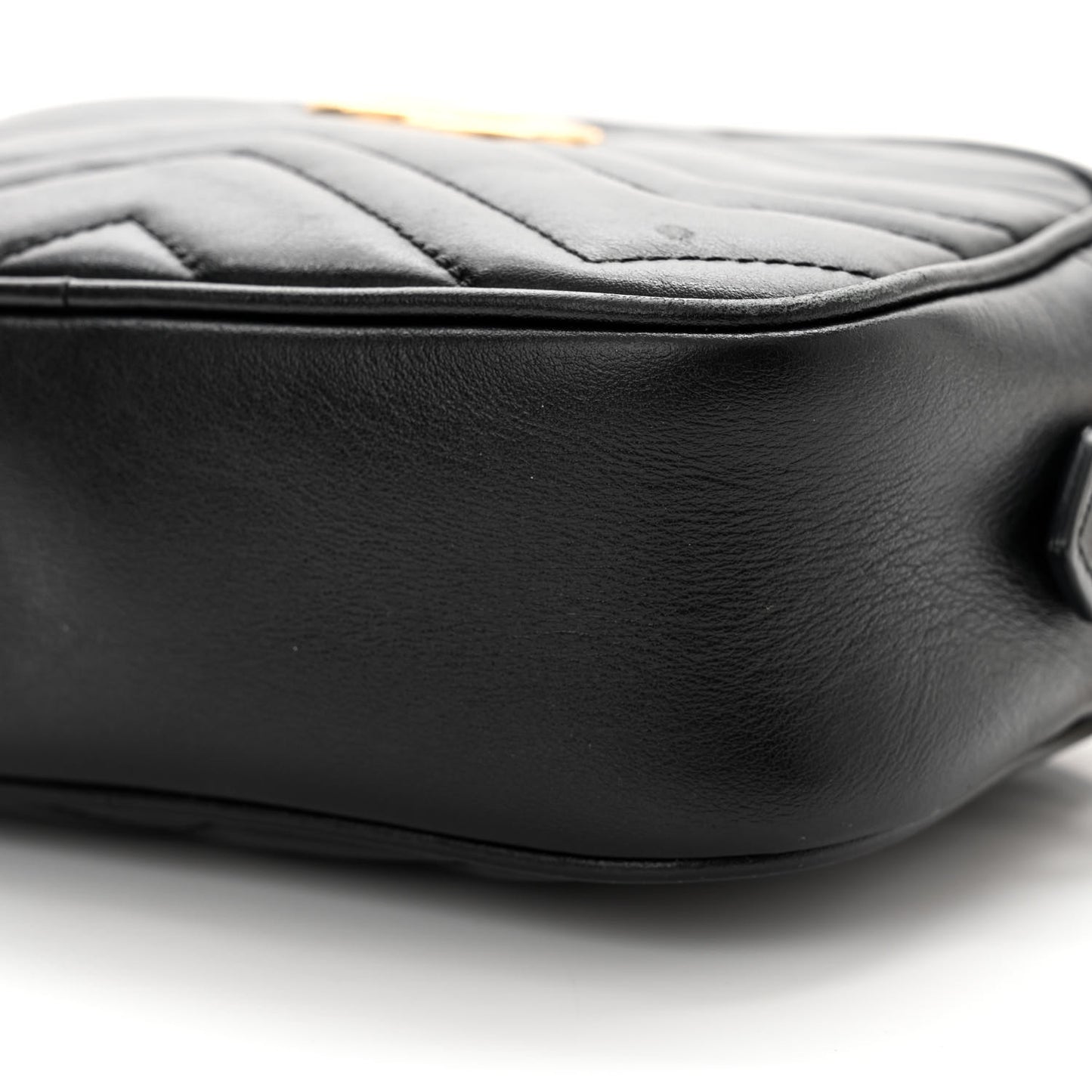 Calfskin Matelasse Mini GG Marmont Chain Shoulder Bag Black