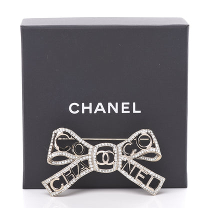 Chanel Metal Crystal Bow-tiful CC Brooch Gold 5 of 5