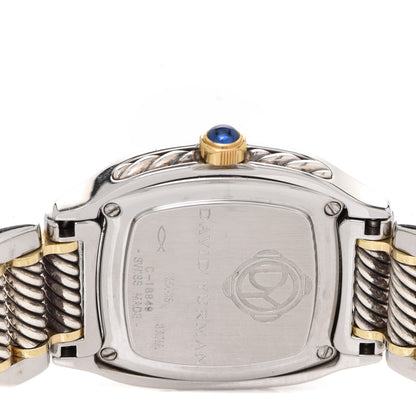 David Yurman Stainless Steel 18K Yellow Gold Diamond Bezel Mother of Pearl 25mm Thoroughbred Quartz Watch 4 of 5