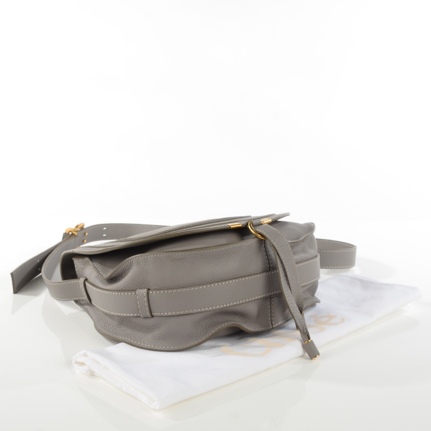 Chloe Calfskin Medium Marcie Round Crossbody Bag Cashmere Grey 4 of 9