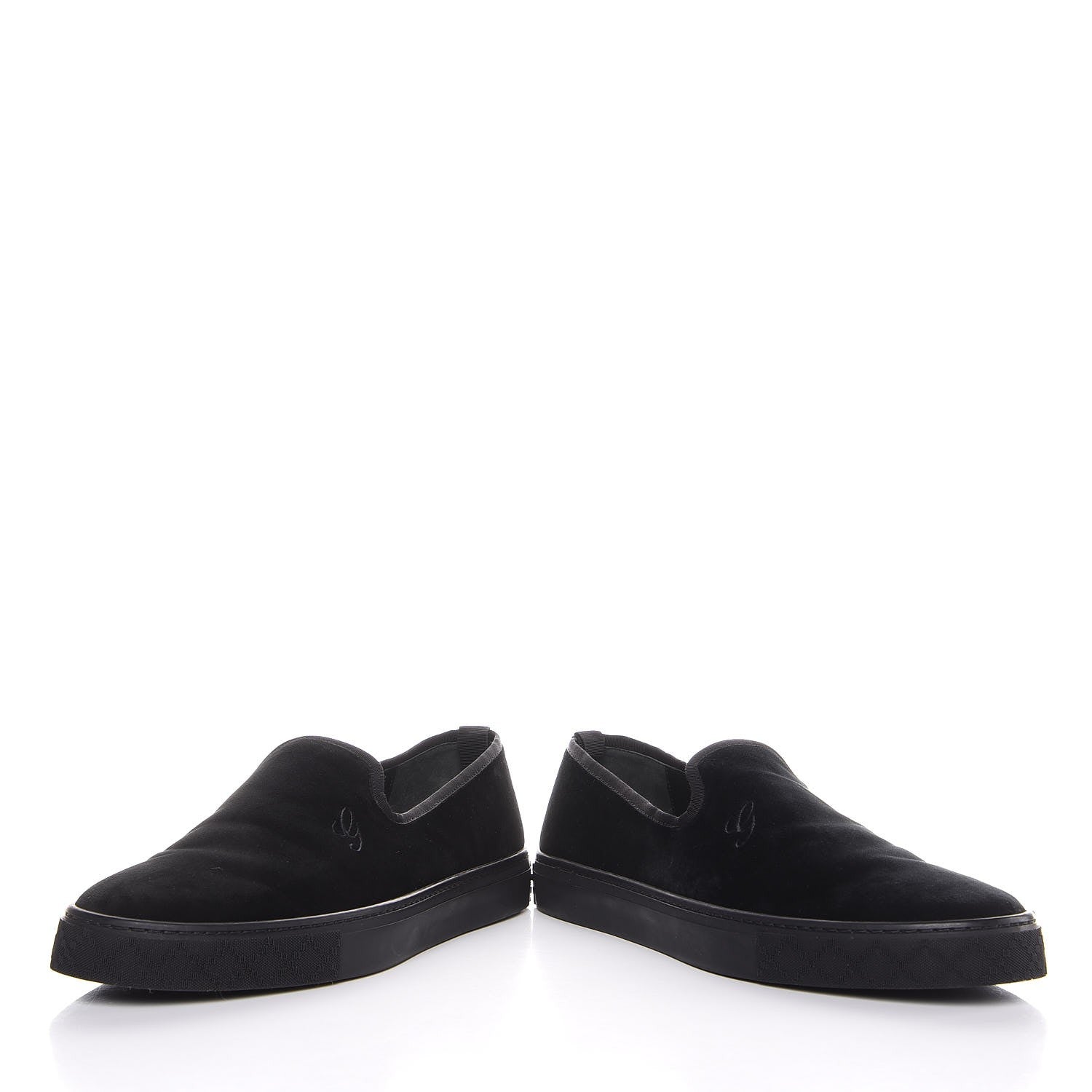 Gucci Velvet Mens Slip On Sneakers 9.5 Black 6 of 12