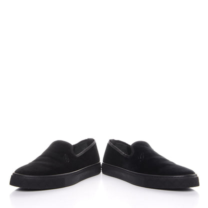 Gucci Velvet Mens Slip On Sneakers 9.5 Black 6 of 12