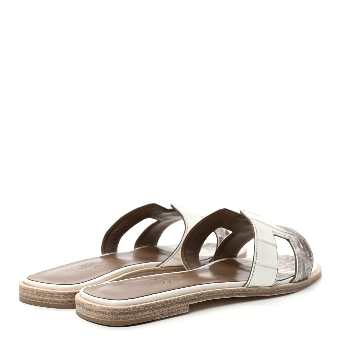 Matte Niloticus Crocodile Himalaya Oran Sandals 36 Blanc