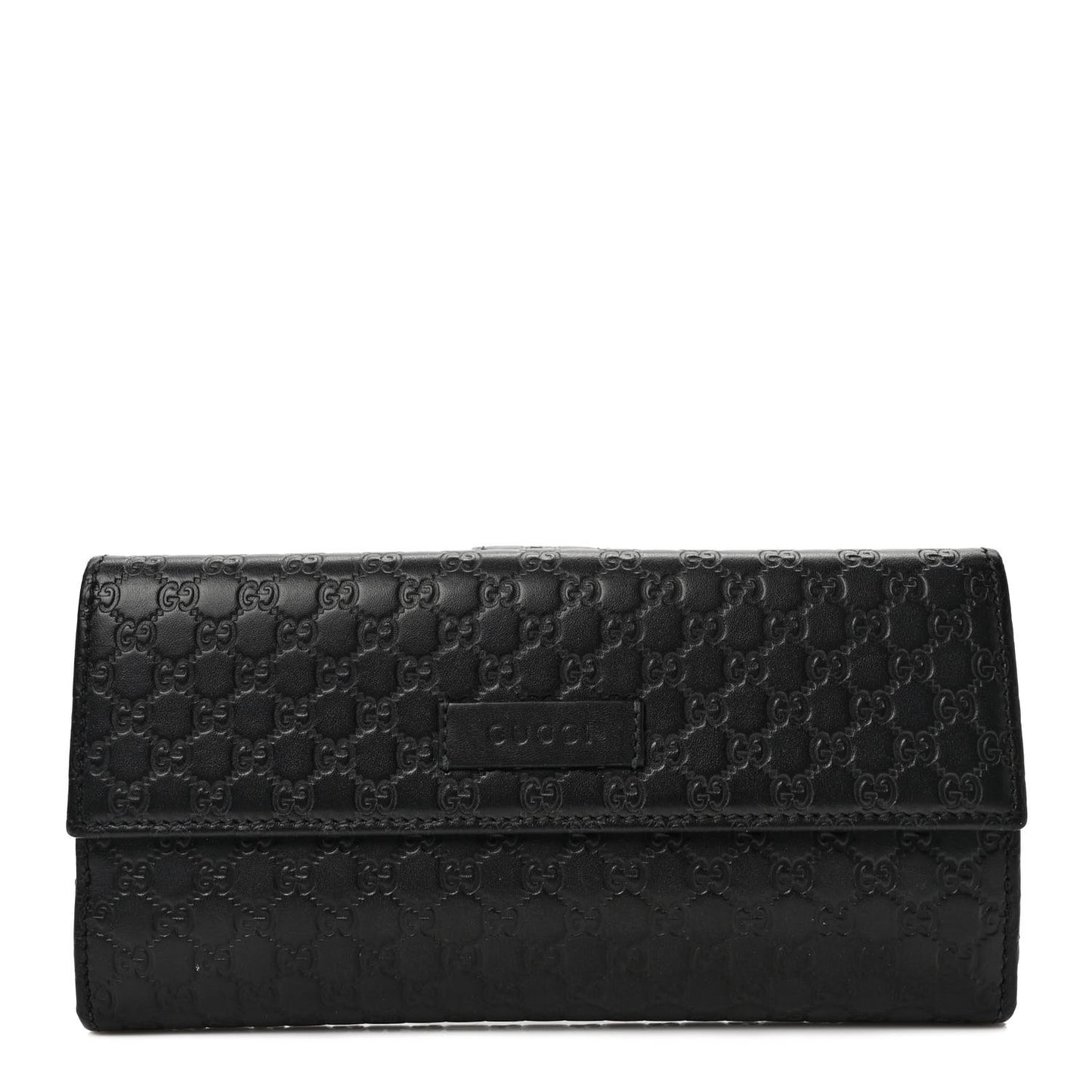 Microguccissima Continental Flap Wallet Black