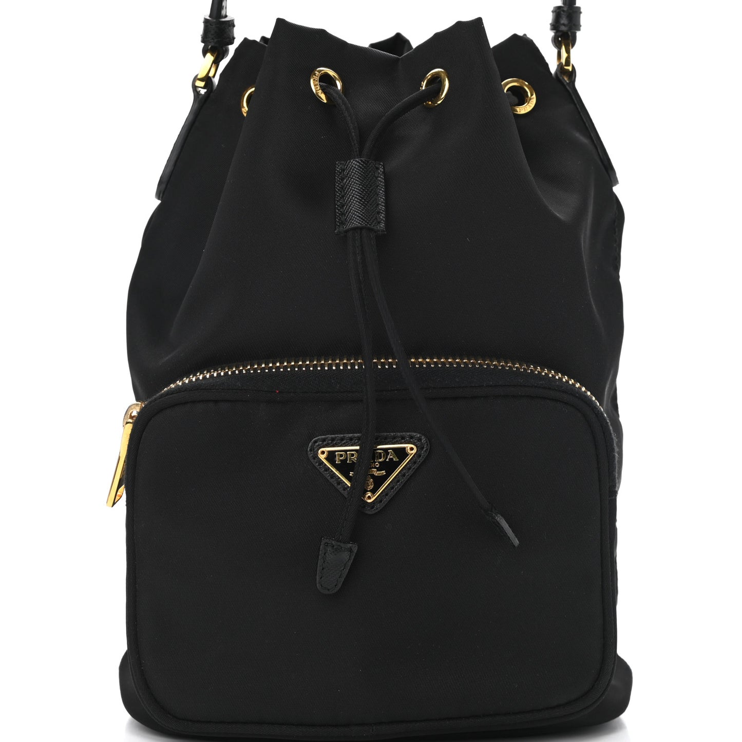 Re-Nylon Duet Drawstring Shoulder Bag Black