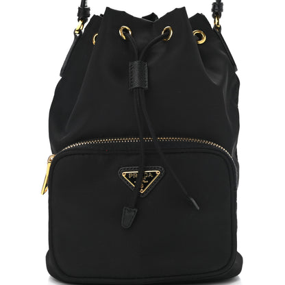 Prada Re-Nylon Duet Drawstring Shoulder Bag Black 7 of 10