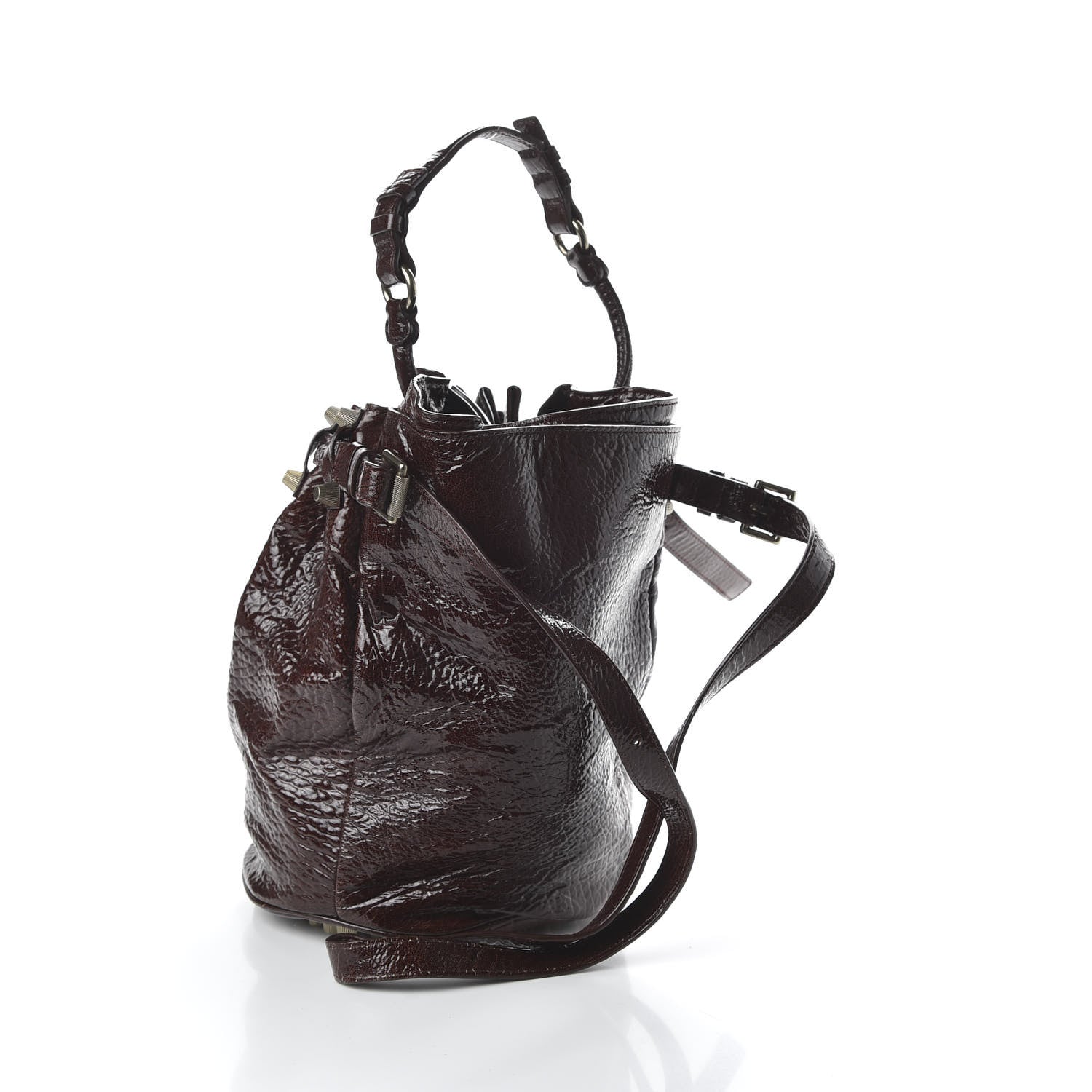 Alexander Wang Patent Diego Bucket Beet Gunmetal Hardware 3 of 10