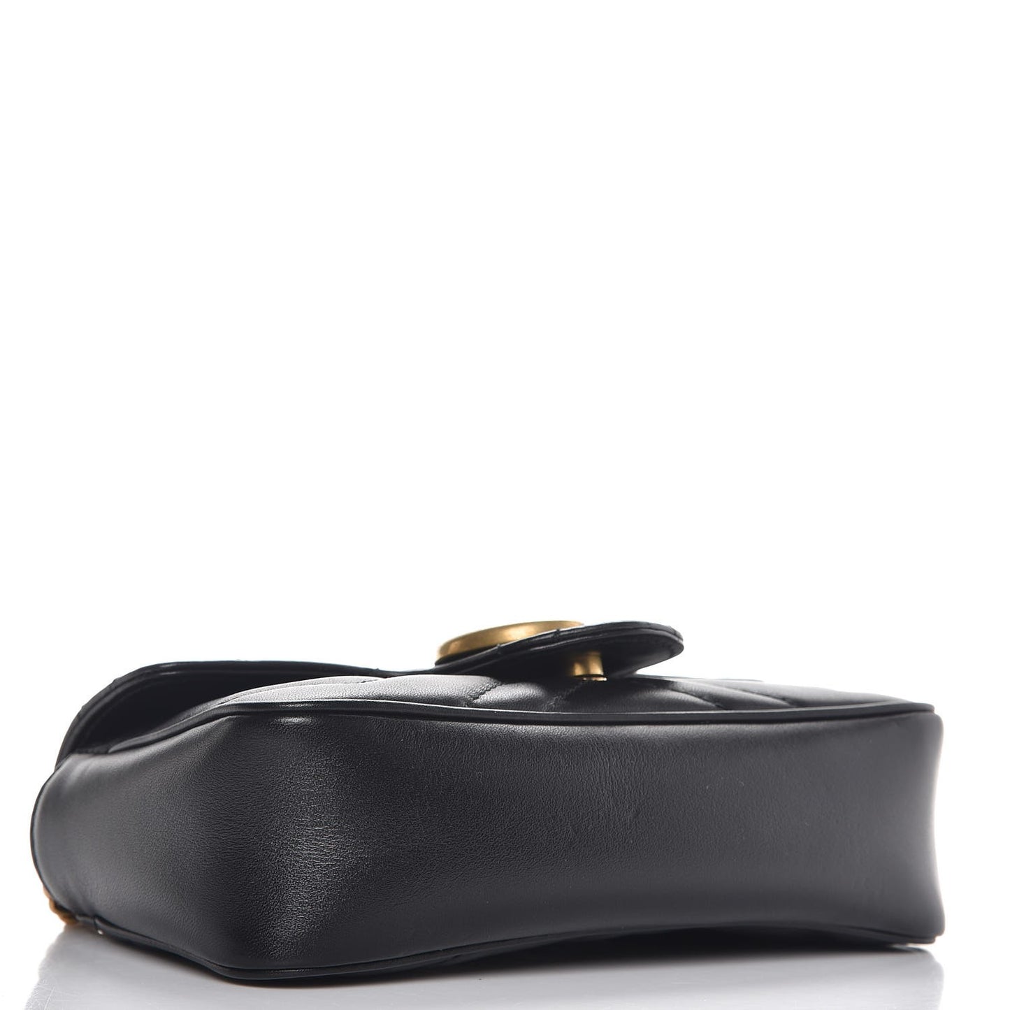 Calfskin Matelasse Super Mini GG Marmont Shoulder Bag Black