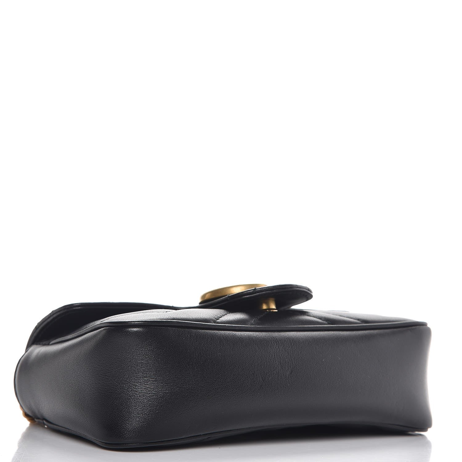 Gucci Calfskin Matelasse Super Mini GG Marmont Shoulder Bag Black 4 of 9