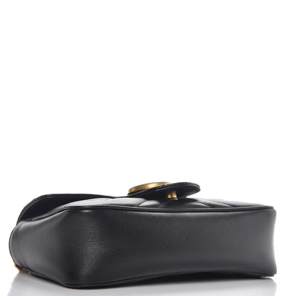 Gucci Calfskin Matelasse Super Mini GG Marmont Shoulder Bag Black 4 of 9