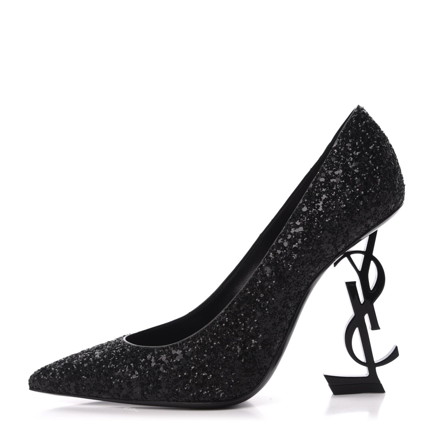 Saint Laurent Glitter Opyum Pumps 36 Black 1 of 9