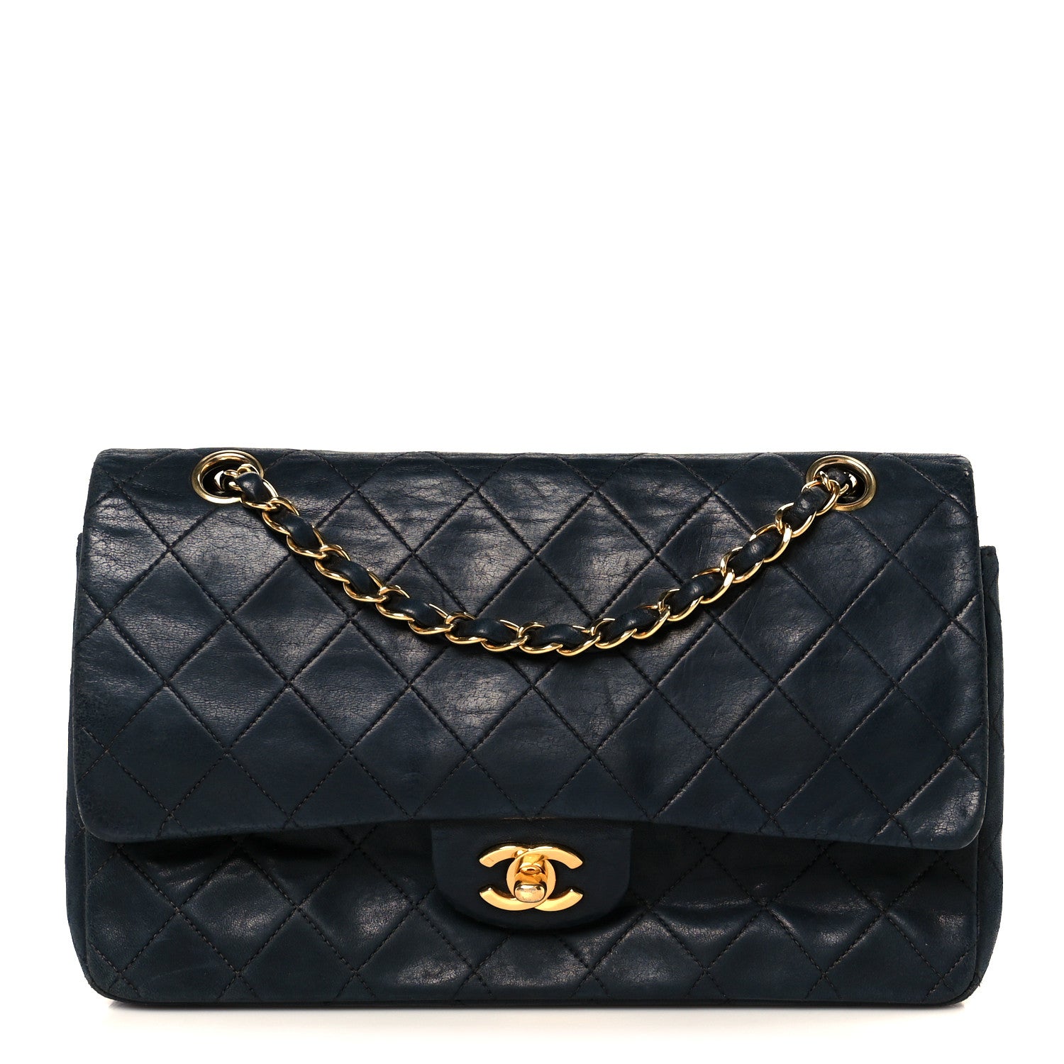 Chanel Lambskin Quilted Medium Double Flap Black 1792611