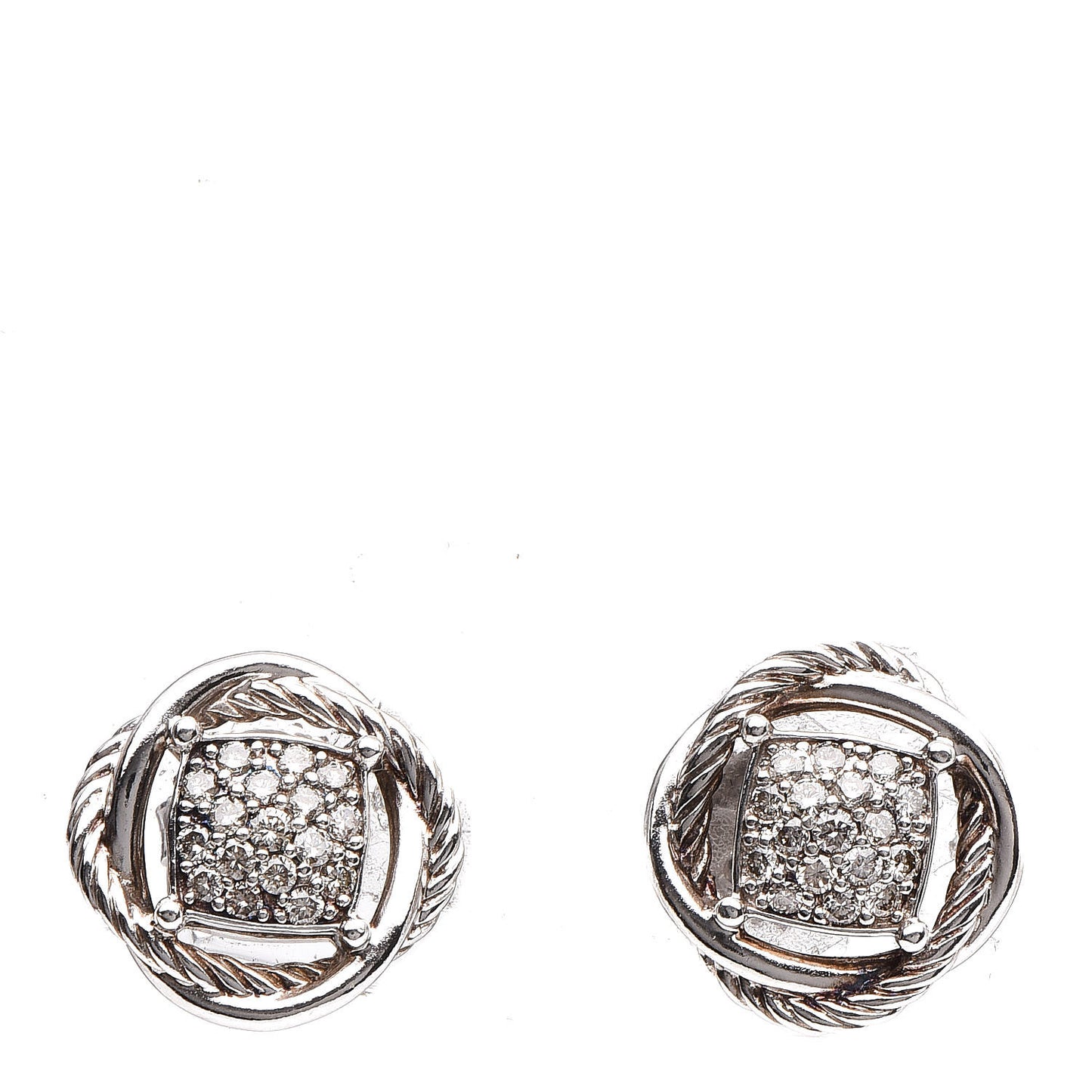 Sterling Silver Diamond 13mm Infinity Earrings