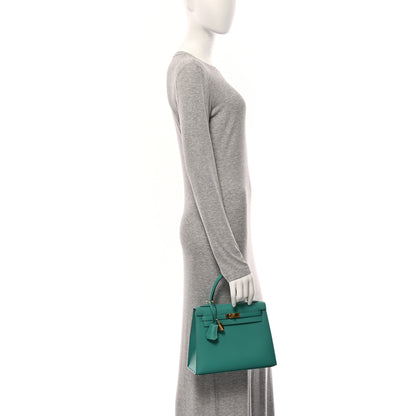 Hermes Epsom Kelly Sellier 25 Vert Verone 2 of 10