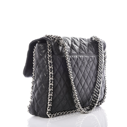 Chanel Washed Lambskin Quilted Maxi Chain Around Flap Black 2 of 9