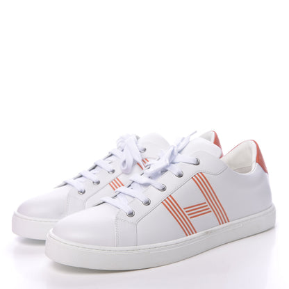 Hermes Calfskin Mens Avantage Sneakers 44 Orange 3 of 9