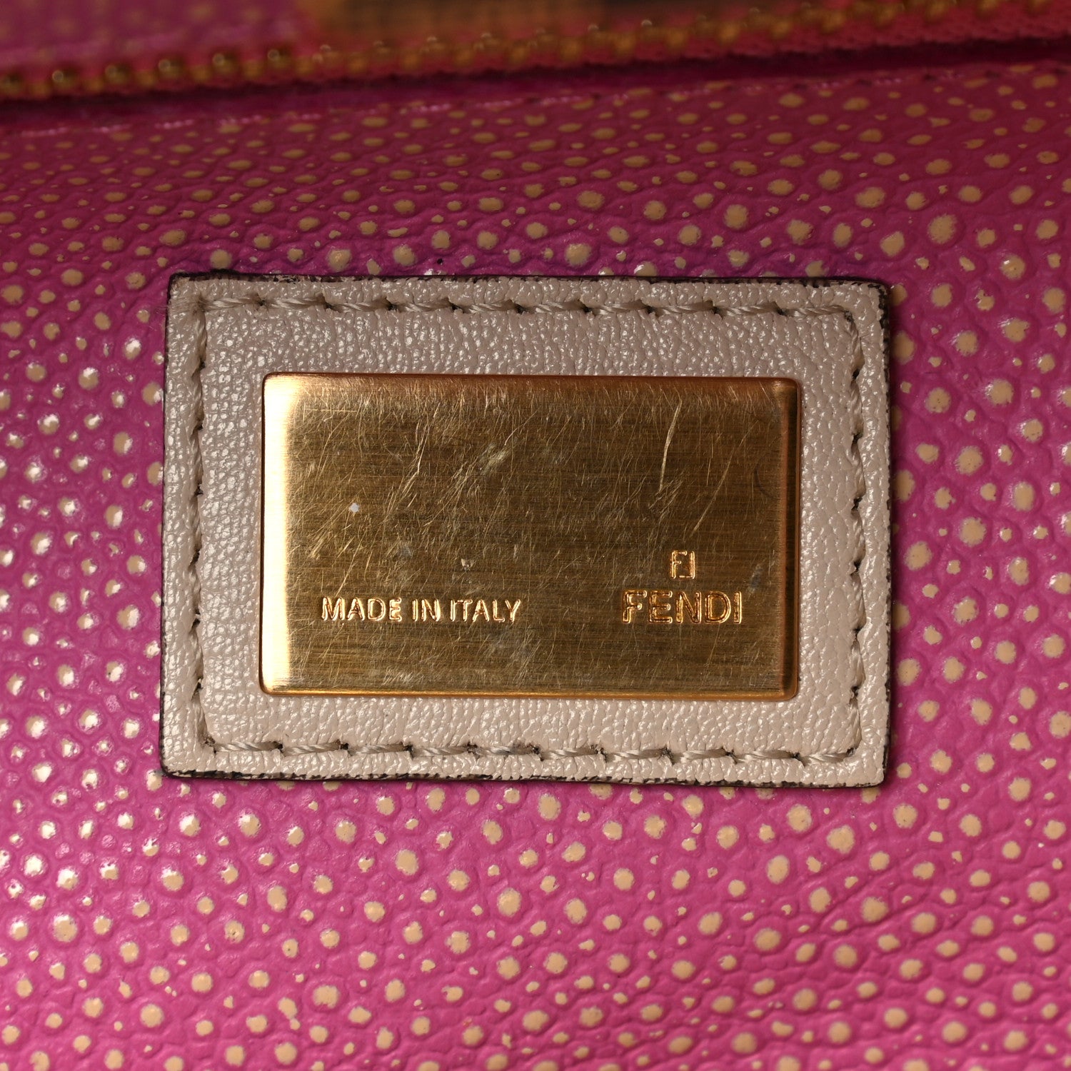 Fendi Goatskin Stingray Medium Peekaboo Iconic Satchel White Pink 7 of 31