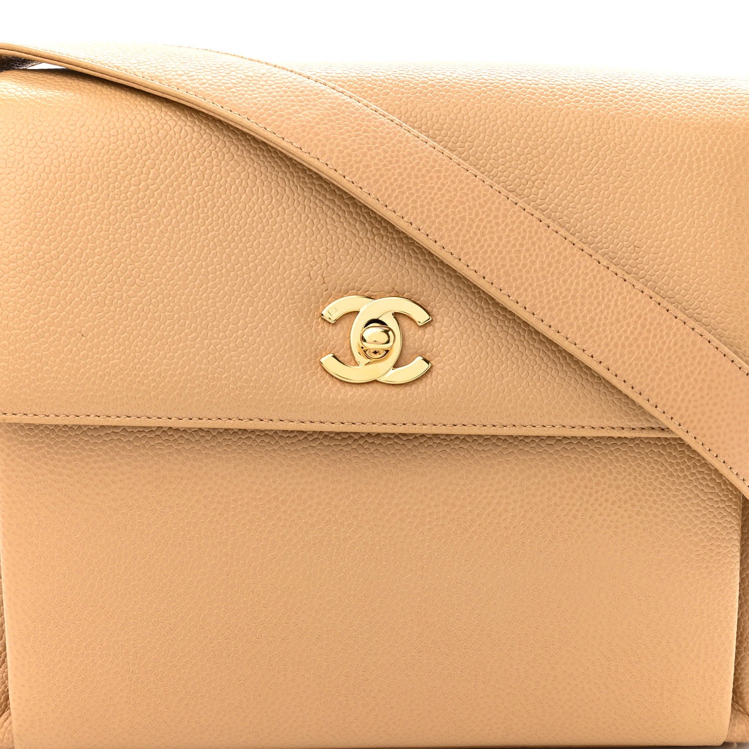 Chanel Caviar Flap Shoulder Bag Beige 8 of 14
