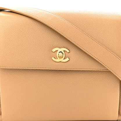 Chanel Caviar Flap Shoulder Bag Beige 8 of 14