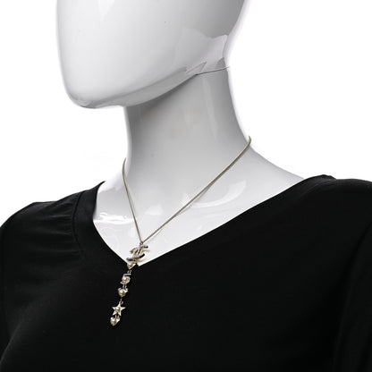 Chanel Crystal CC Charm Necklace Gold 2 of 5