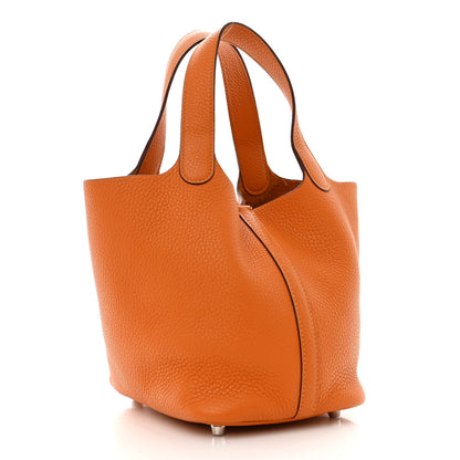 Hermes Taurillon Clemence Picotin Lock 18 PM Orange 3 of 10