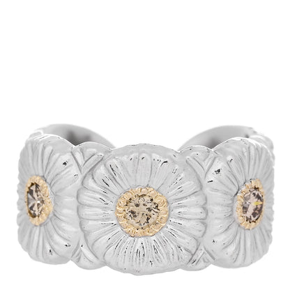 Buccellati Sterling Silver Gold Vermeil Diamond Blossoms Daisy Color Eternelle Ring 53 6.25 1 of 4