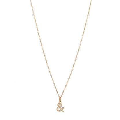 Tiffany 18K Rose Gold Diamond Small Ampersand Pendant Necklace 7 of 8