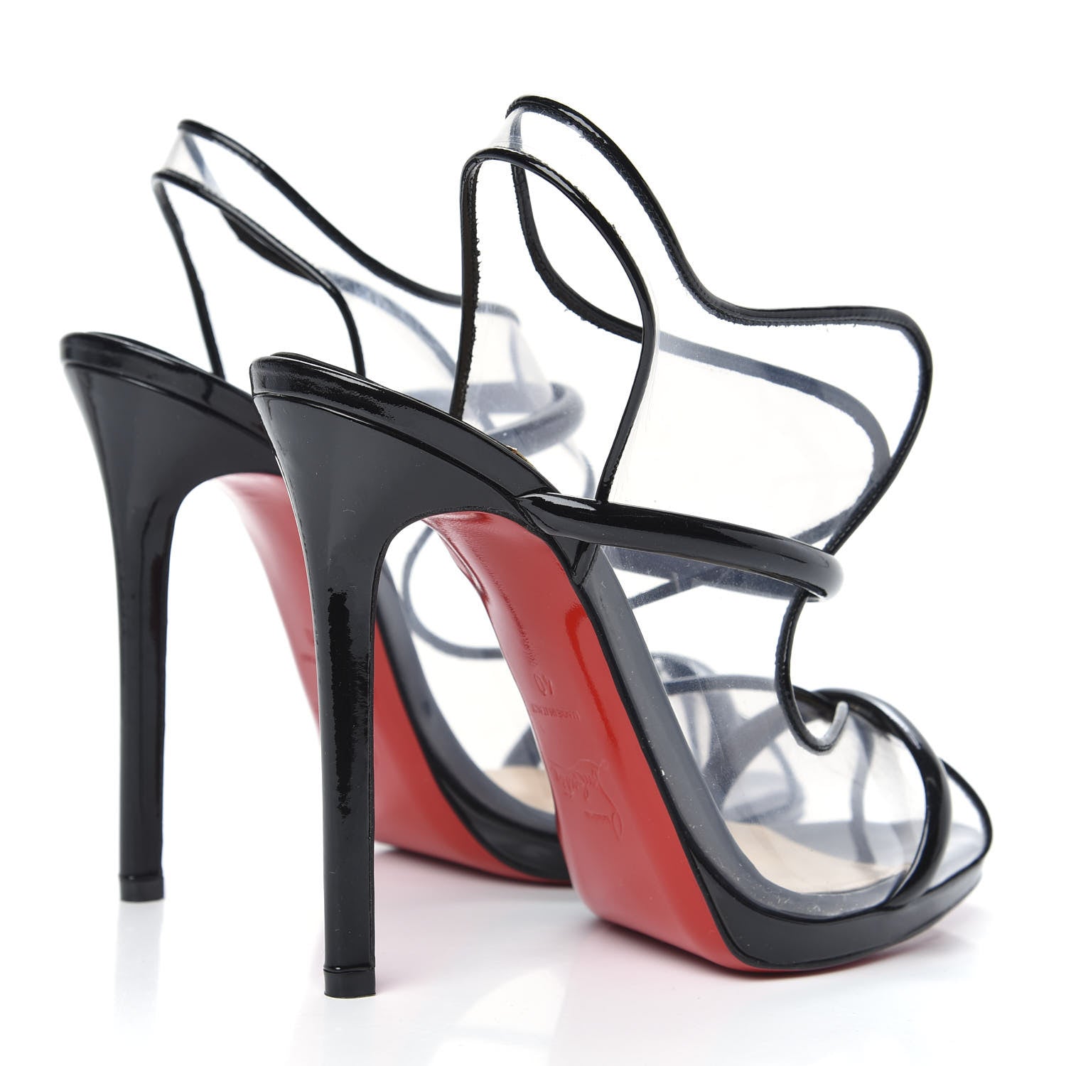 Christian Louboutin PVC Patent Aqua Ronda 120 Sandals 40 Transparent Black 4 of 10