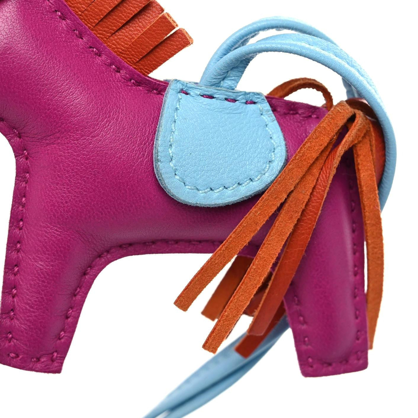 Milo Lambskin Grigri Rodeo Horse Bag Charm PM Rose Pourpre Cornaline Celeste