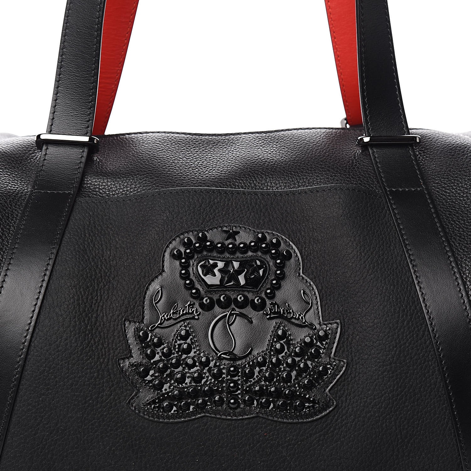 Christian Louboutin Grained Calfskin Studded Duffle Black 11 of 11