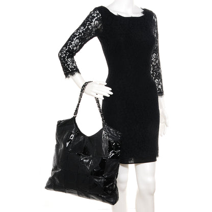 Chanel Patent Patchwork Brooklyn Tote Black 2 of 7
