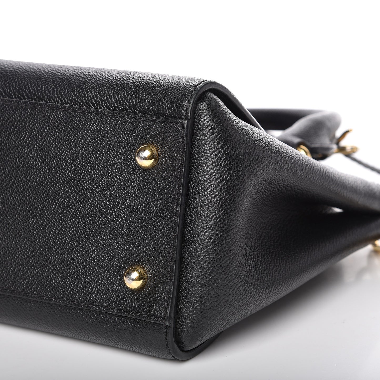 Soft Grain Calfskin Small Buckle Tote Black