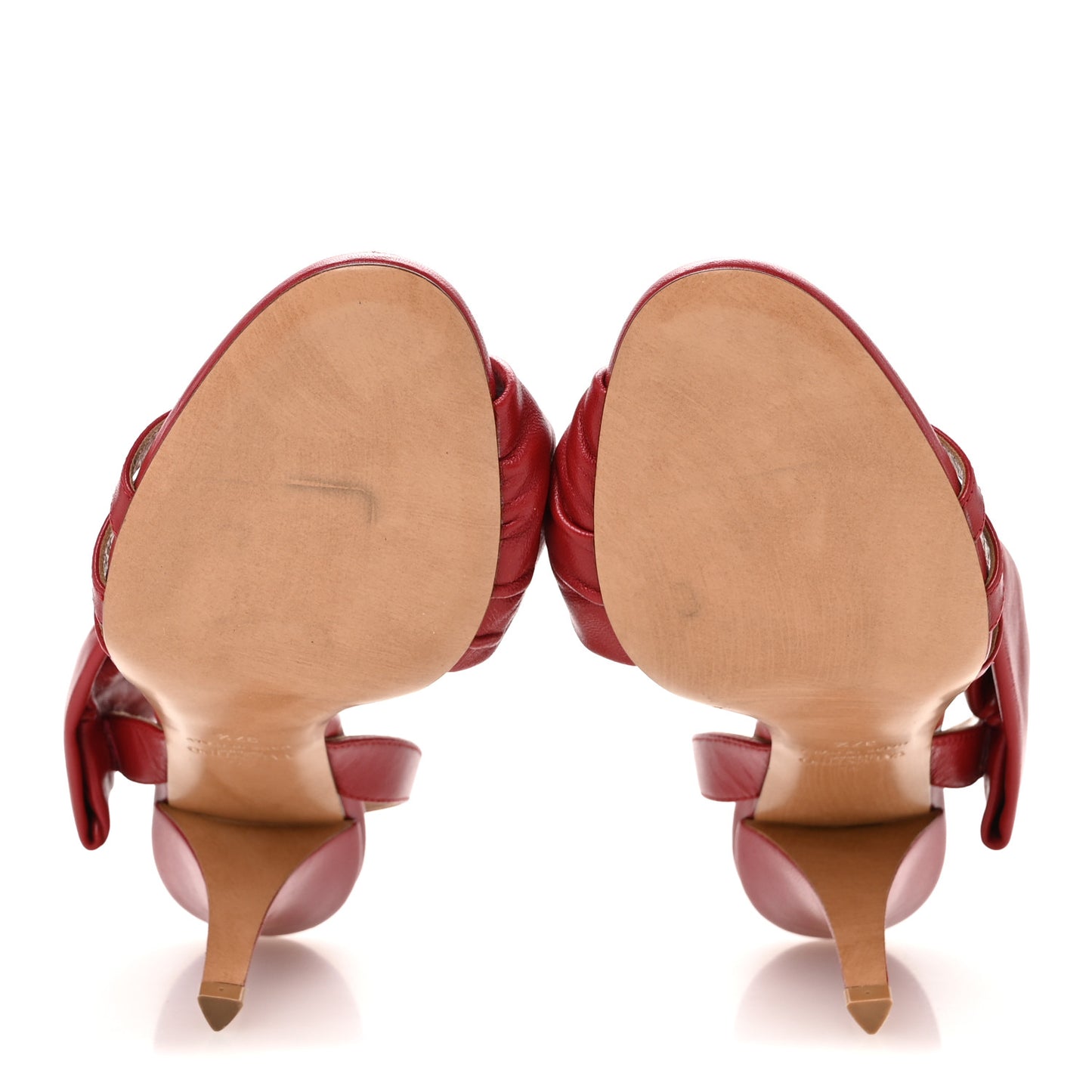 Calfskin Bow Heels 37.5 Rosso