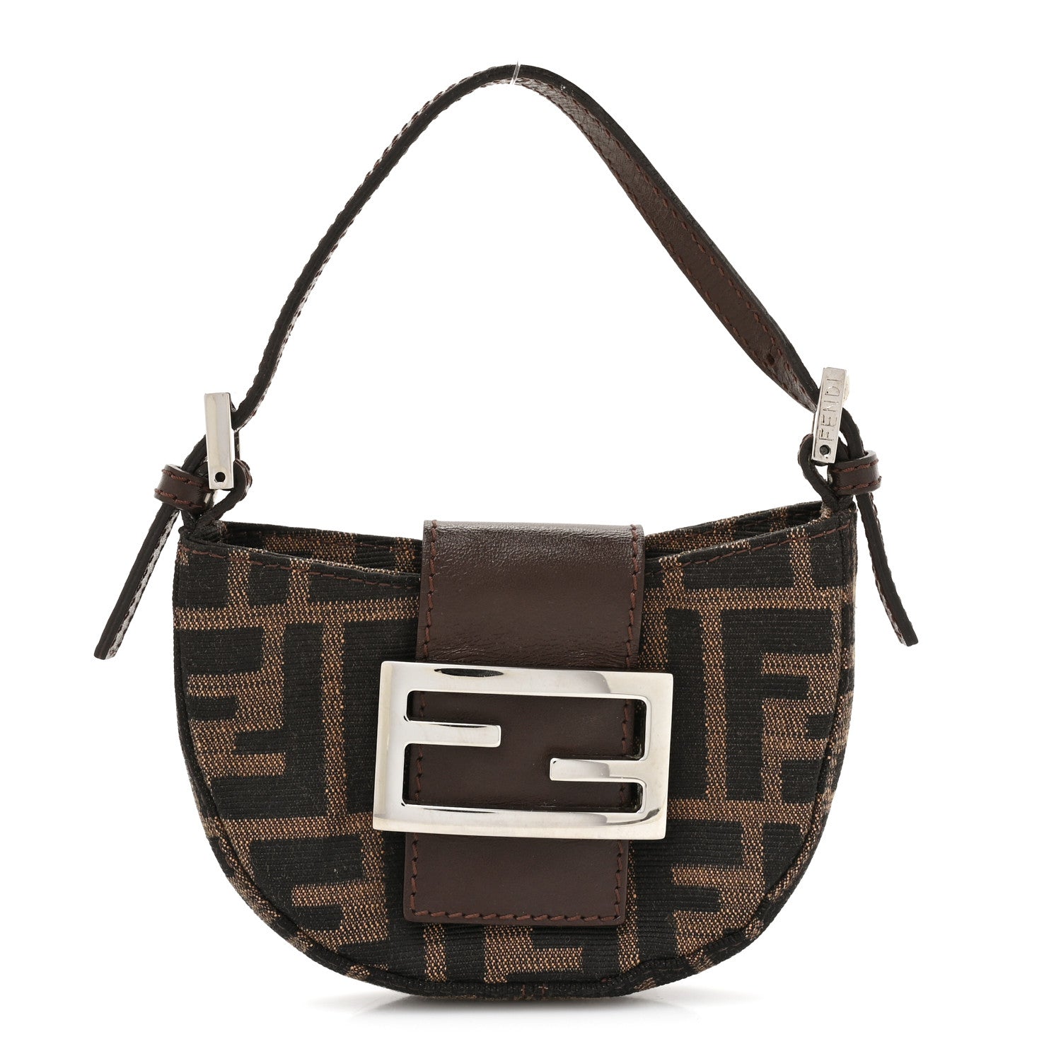 Fendi Zucca Mini Half Moon Baguette Tobacco 1 of 9