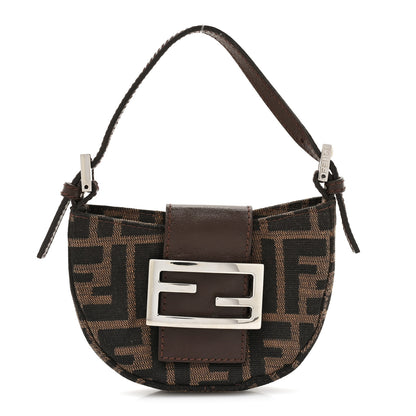 Fendi Zucca Mini Half Moon Baguette Tobacco 1 of 9