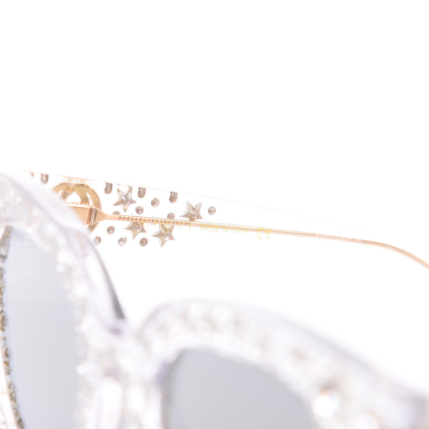 Gucci Acetate Crystal Oversize Mirrored Star Sunglasses GG0116S 5 of 7