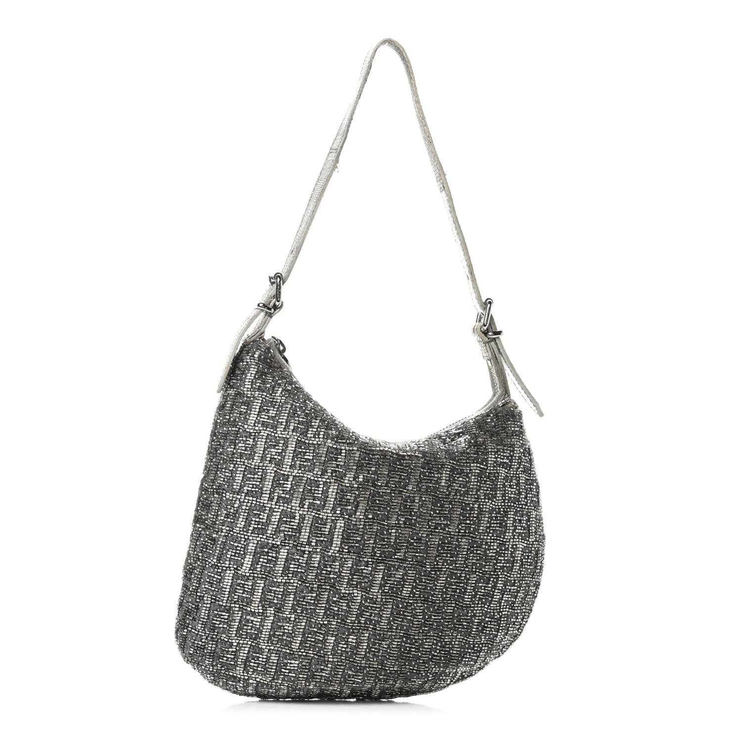 Fendi Beaded Small Oyster Silver 1 of 10