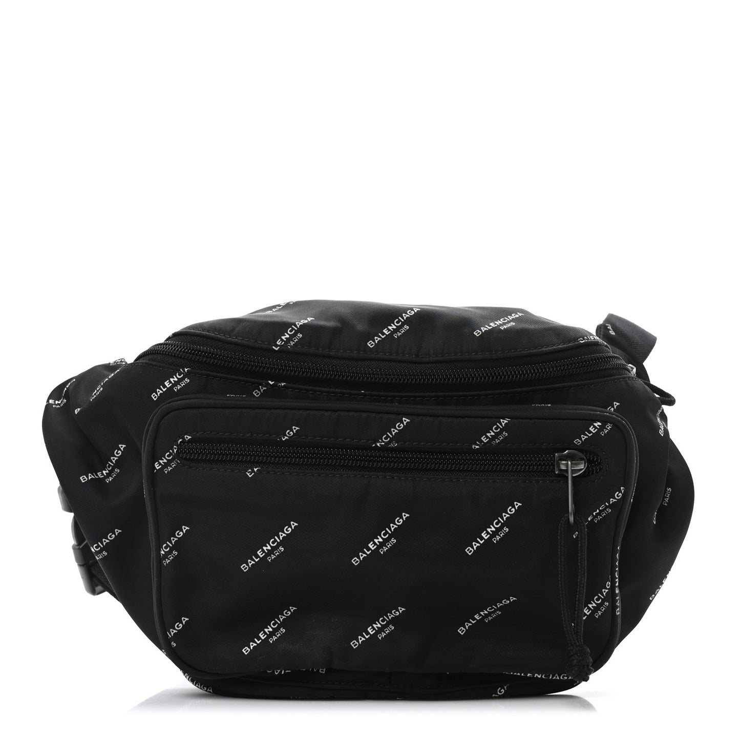 Twill Nylon Allover Logo Explorer Beltpack Black White