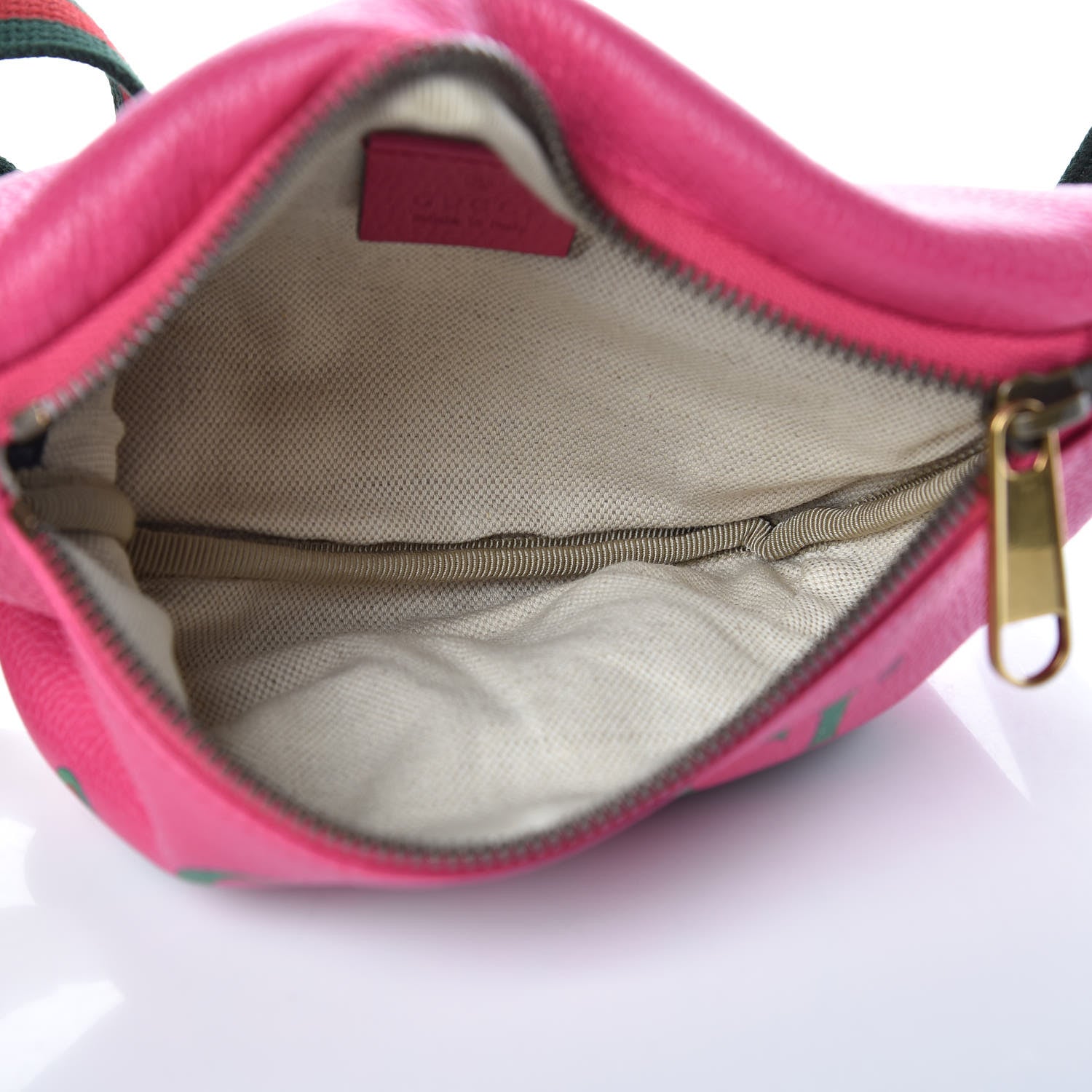 Gucci Grained Calfskin Small Logo Belt Bag Box Pink Green 5 of 10